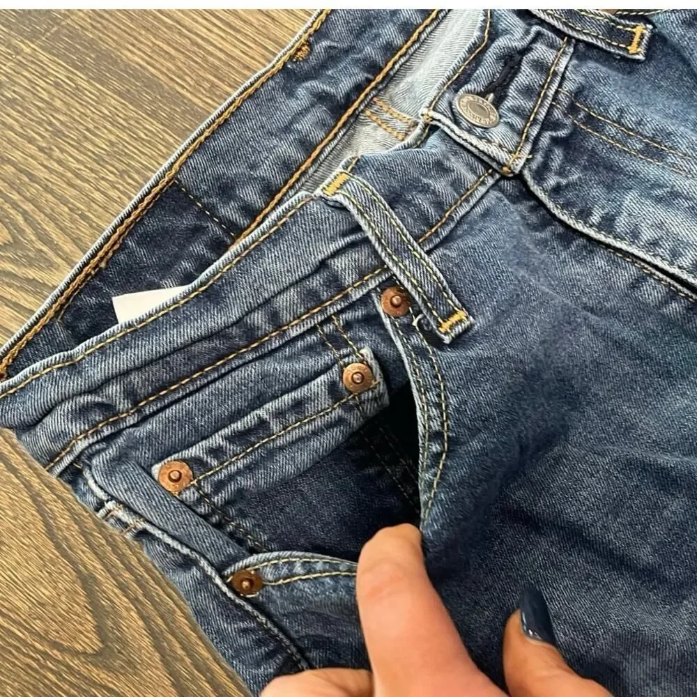 Levi's Mens Straight Jeans Mid Rise Whisker Denim Medium Wash Blue Size 30x32